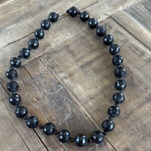 Vintage Black Beaded Necklace